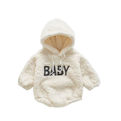 Baby Lamb Cashmere Winter Hooded Romper