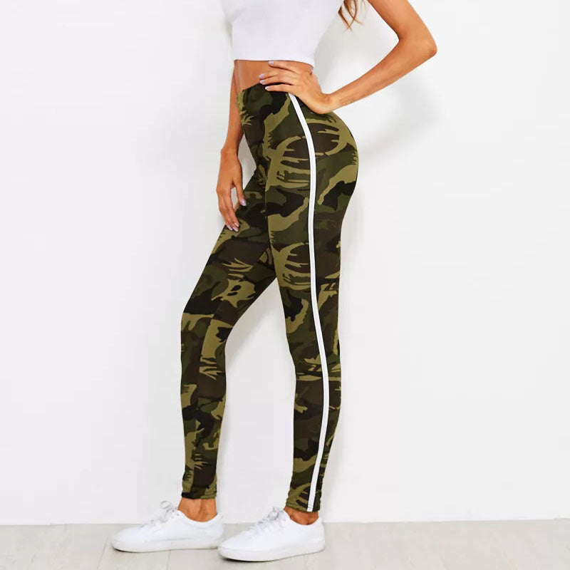 Ladies Casual Army Print Leggings