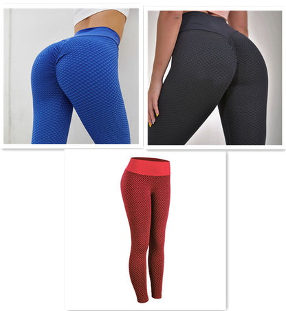 High Waist Breathable Plaid Fitness Yoga Seamless Leggings