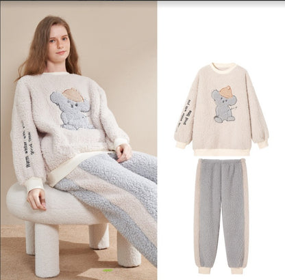 Winter Thickened Coral Fleece Loungewear Pyjamas