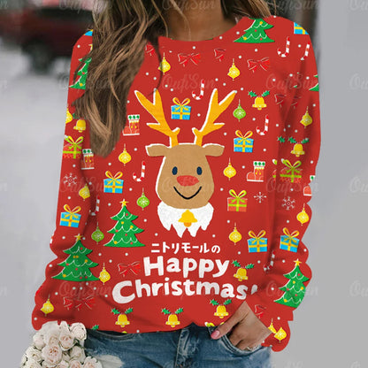 Digital 3D Printing Christmas Loose Sweatshirt