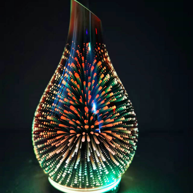 USB Touch Dimming 3D Aromatherapy Glass Vase,  Essential Oil,  Candle Incense,  Small Night Lamp