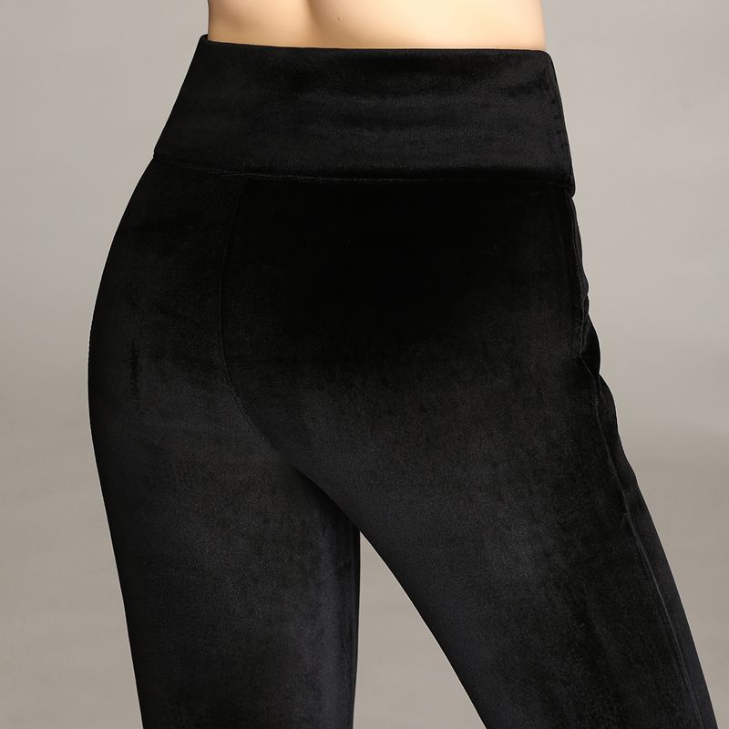 High Waisted Velvet Fleeced Leggings