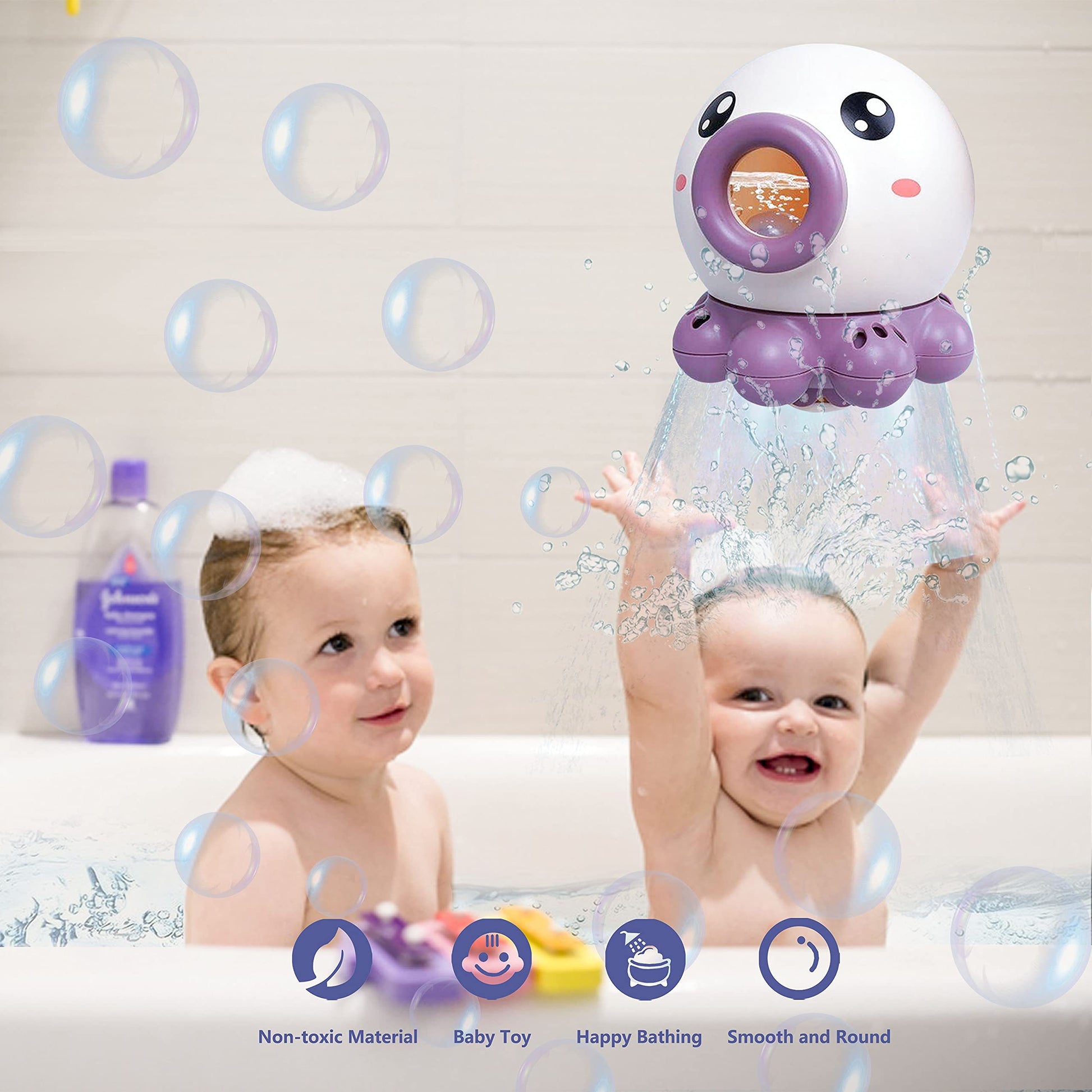 Fun Octopus Fountain, Water Jet,  Rotating Shower Bath Toy