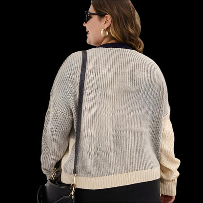 Round Neck Knitted Style Long Sleeve Jumper