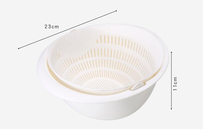 Double-Dish Fruit Drain Panning Wash Basket