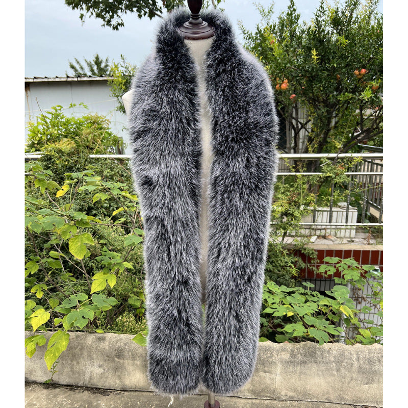 Women's Versatile Fox Tail Style Plush Long Warm Scarf