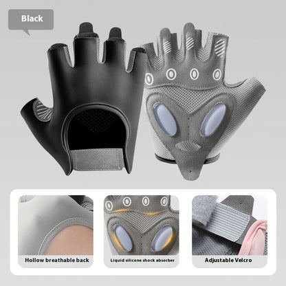 Women's Half Finger Training Thick Liquid Silicone Gloves