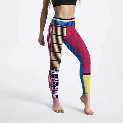 Printed High Waist Cropped Yoga Pants