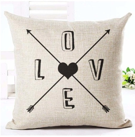 Letter Black and White Home Pillowcase