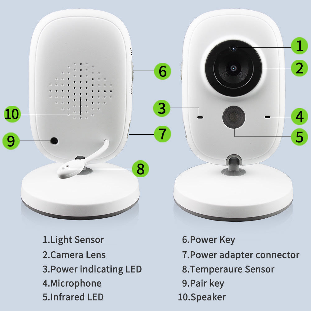 3.2 Inch Two-way intercom & Temperature monitoring Digital Baby Monitoring