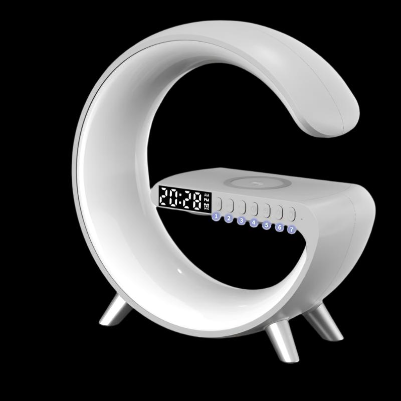 G-Shaped LED Lamp with Bluetooth Speaker & Wireless Charger