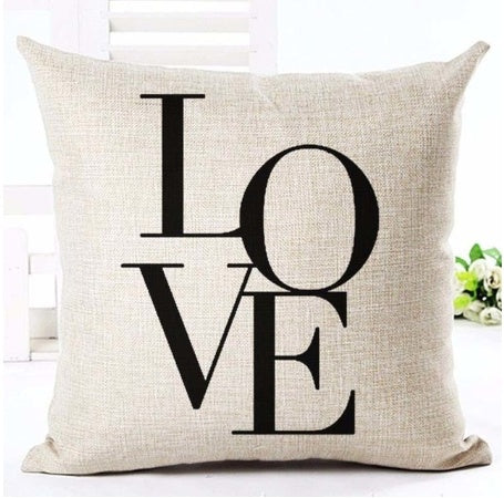 Letter Black and White Home Pillowcase