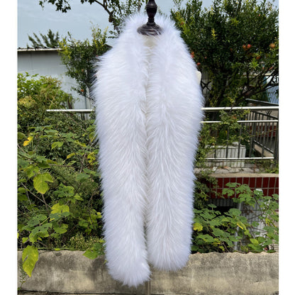 Women's Versatile Fox Tail Style Plush Long Warm Scarf