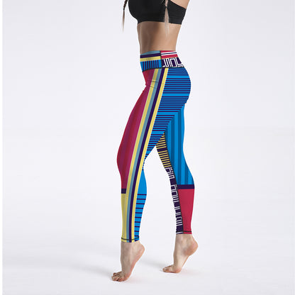 Printed High Waist Cropped Yoga Pants