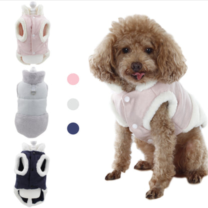 Plush Warm Dog Vest with Fur Collar