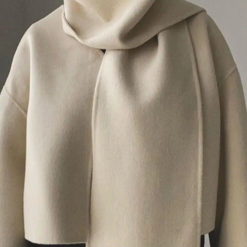 Effortless Elegance White Woolen Coat for Timeless Style