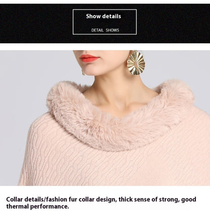 Imitation Rex Rabbit Fur Collar Shawl