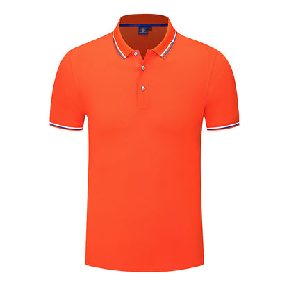 Orange Mulberry Silk Short Sleeve Polo Shirt