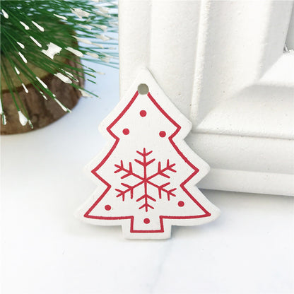 Festive Wooden Christmas Tree Pendants