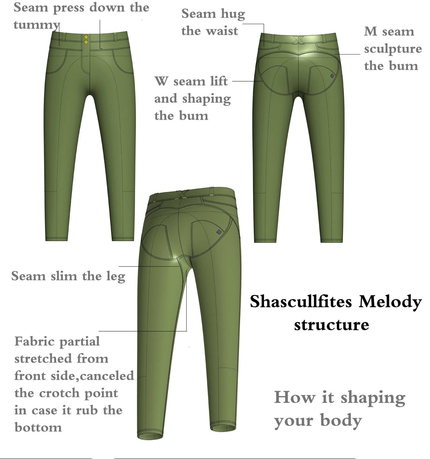 Shascullfites Melody 4 Way Stretchable Biker Leggings