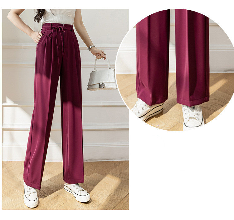 Ladies High Waist Drape Wide Leg Pants