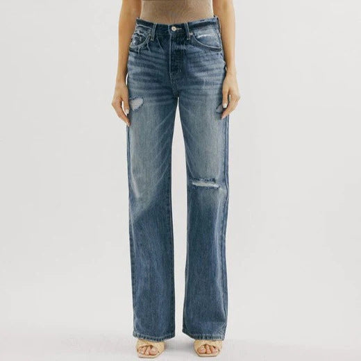 Ladies Retro High Waist Vintage Elegance Jeans
