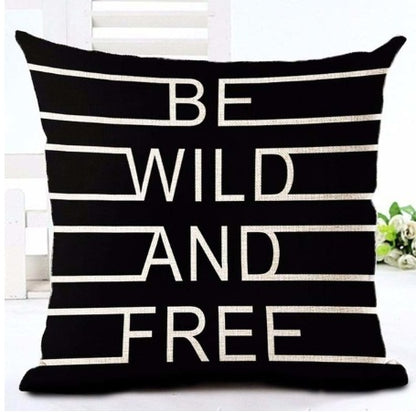 Letter Black and White Home Pillowcase