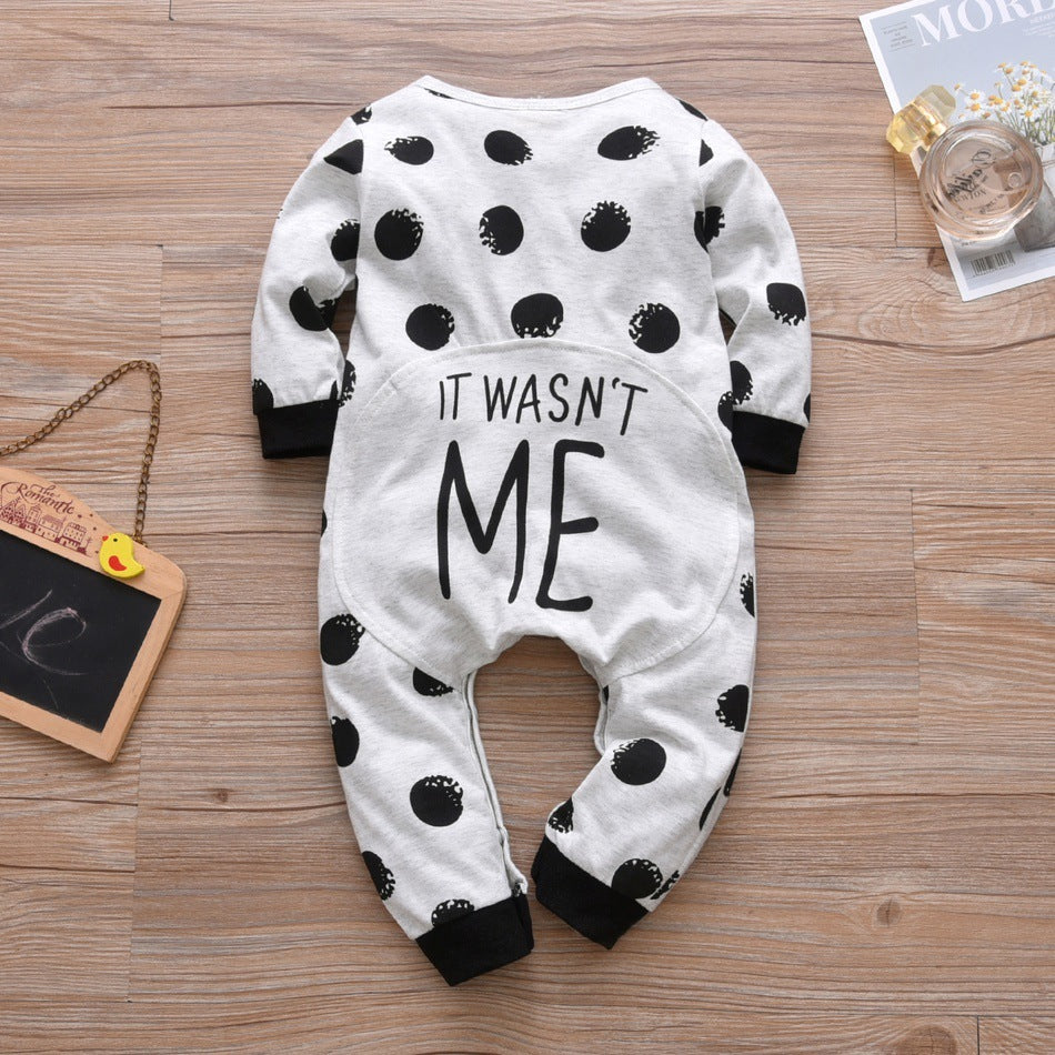 Long-sleeved Cotton One-piece Baby Romper - It wasn't me