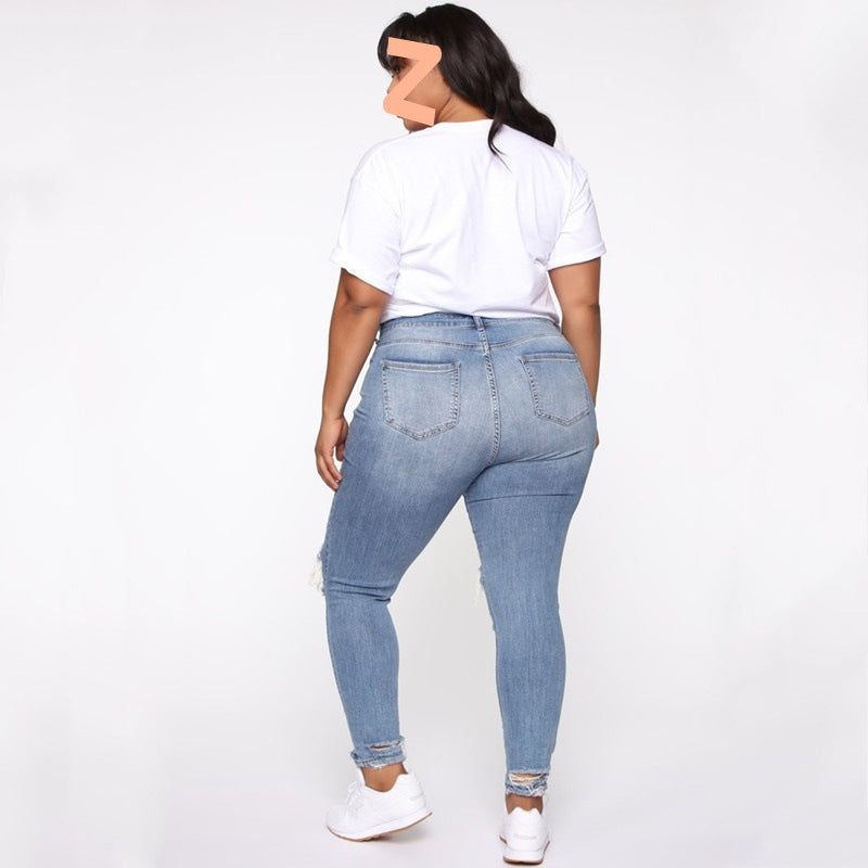 Trendy Plus Size Ripped Jeans for Stylish Comfort