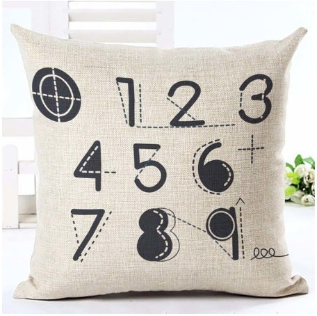 Letter Black and White Home Pillowcase