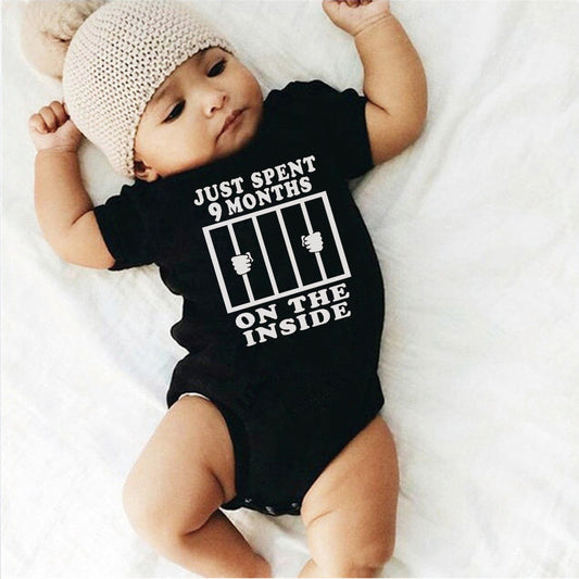 Cotton Baby Short Sleeve Body Suit with funny print quote