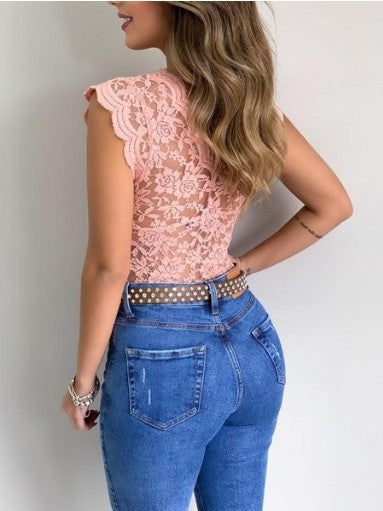 Elegant Lace V-Neck Top