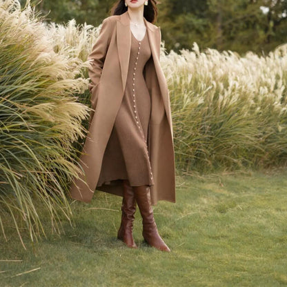 Elegant Chic Comfort Brown Knitted Dress