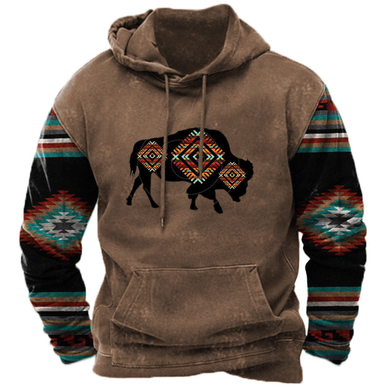 Bohemian Style Digital Printed Men's Street Fashion Hoodie