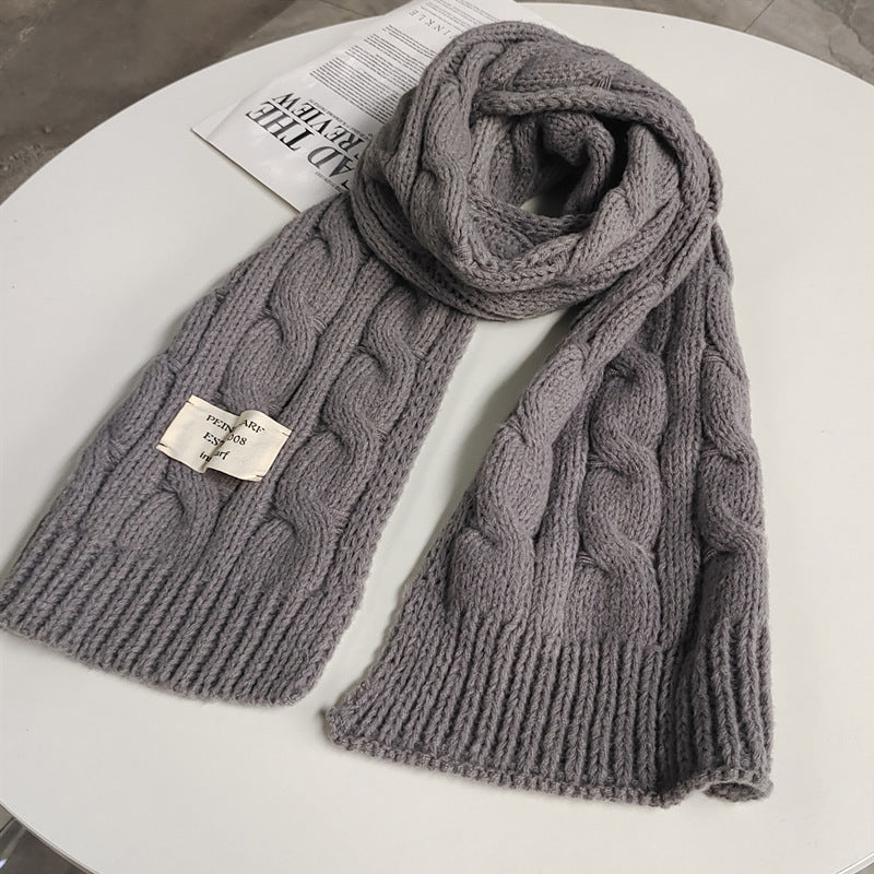 Sweet Knitted Labeling 8-word Twist Scarf