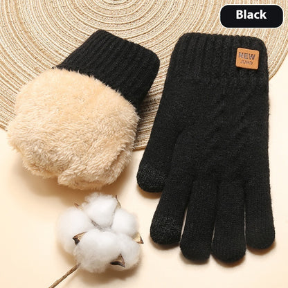 Winter Women's Double Layer Fleece-lined, Cold Protection Gloves