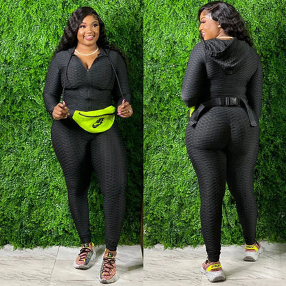 Plus Size Two Piece Set Sport Suit