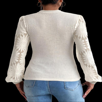 Ladies Graceful Knitted Lace Sleeved Top