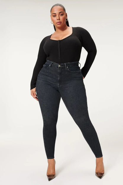 Plus Size High Waist Elastic Denim Jeans