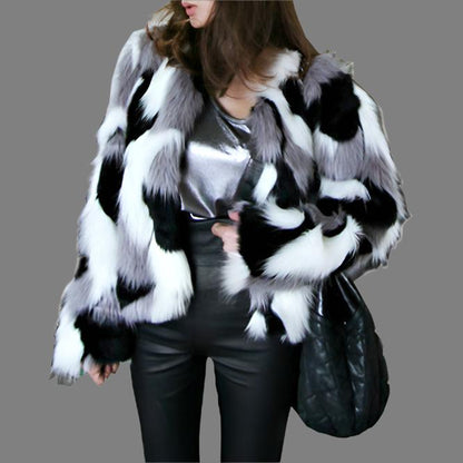 Long Fur Round Neck Short Coat