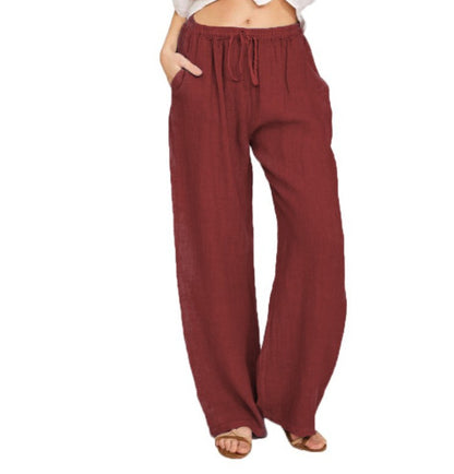 Comfy Women's Casual Cotton And Linen Loose Trousers