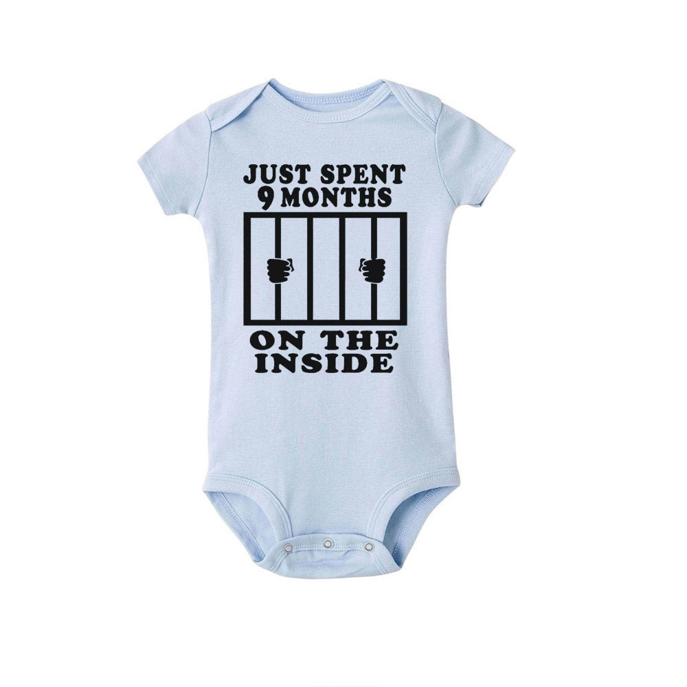 Cotton Baby Short Sleeve Body Suit with funny print quote