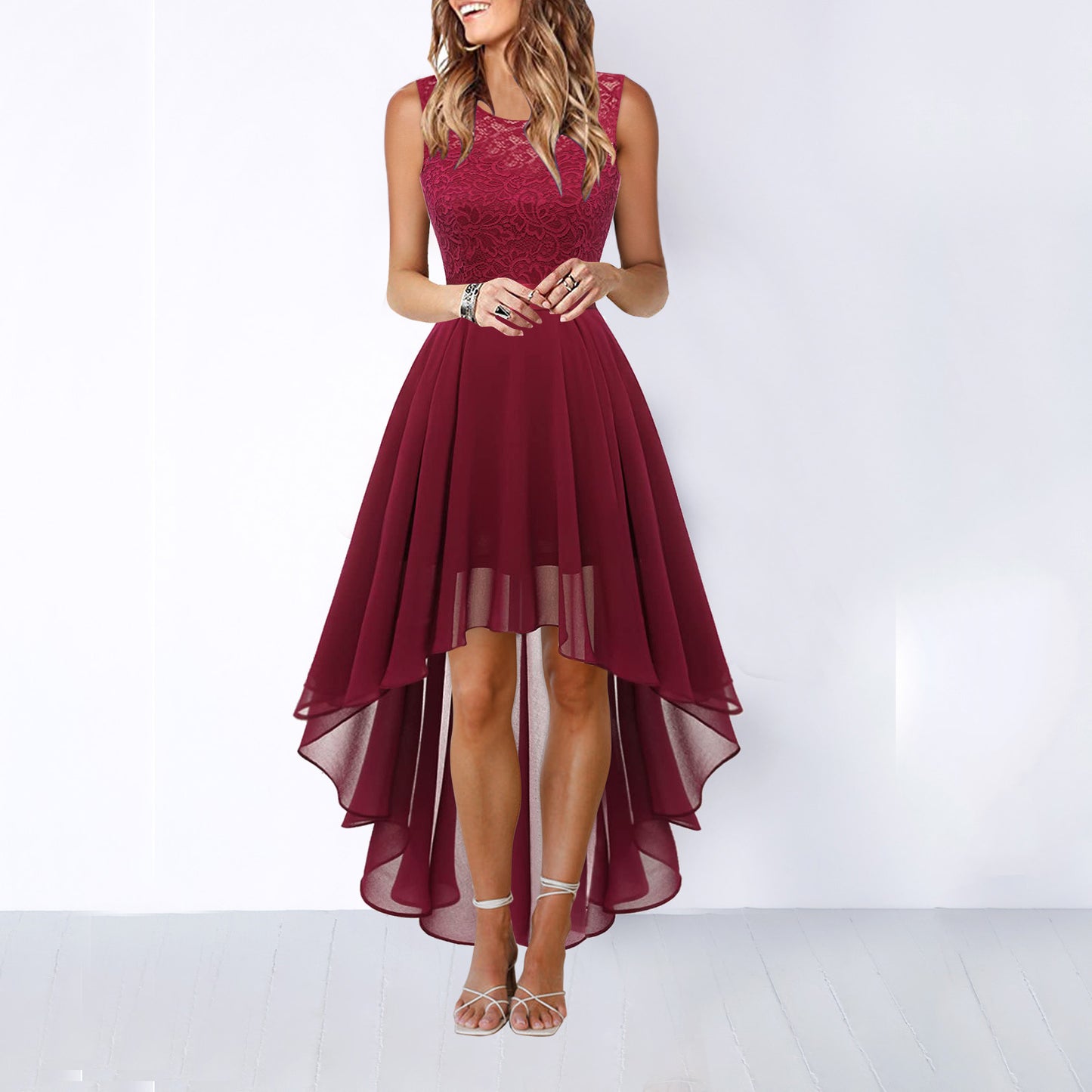 Women's Lace Swing Chiffon Evening Dress