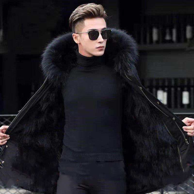 Men's Mid Length Winter Fur Jacket