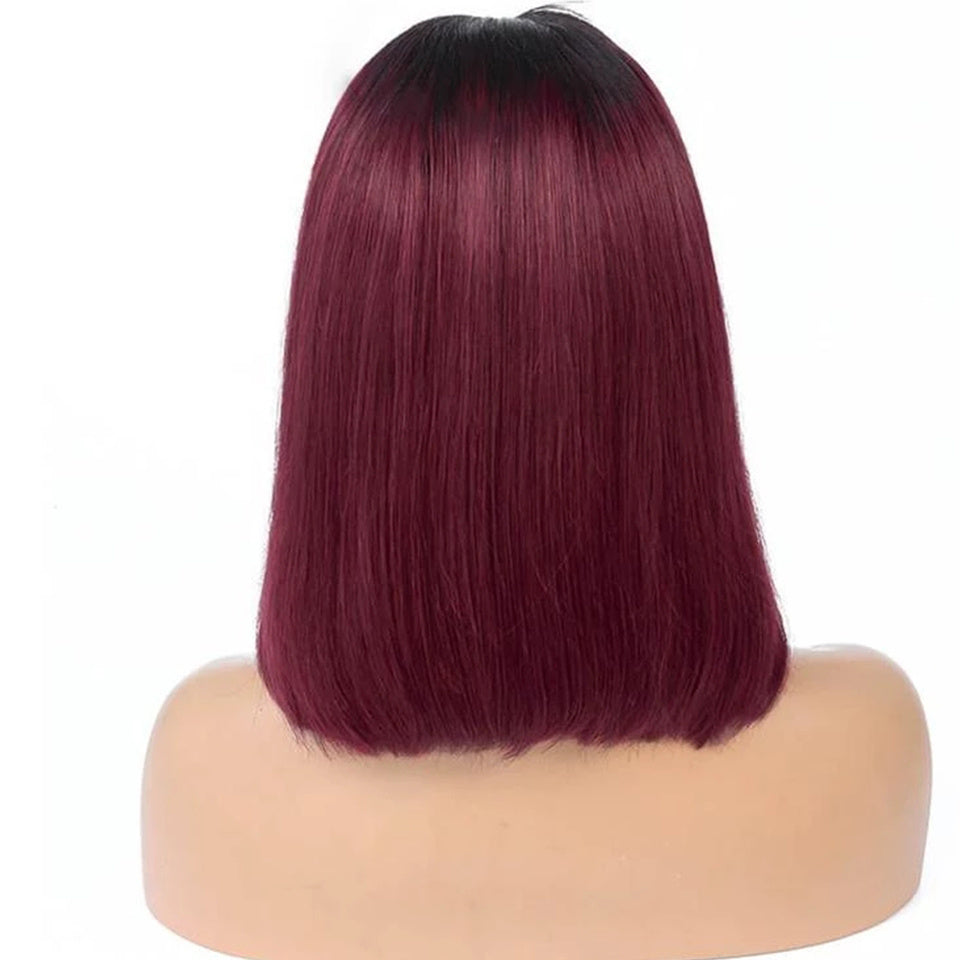 Short Straight 1B-99J Colored Bob Human Brazilian Hair Wig