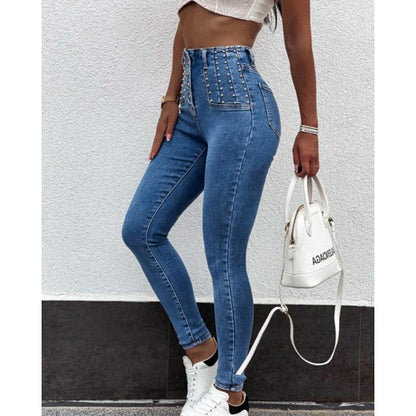 Ladies High Waist Skinny Denim Jeans