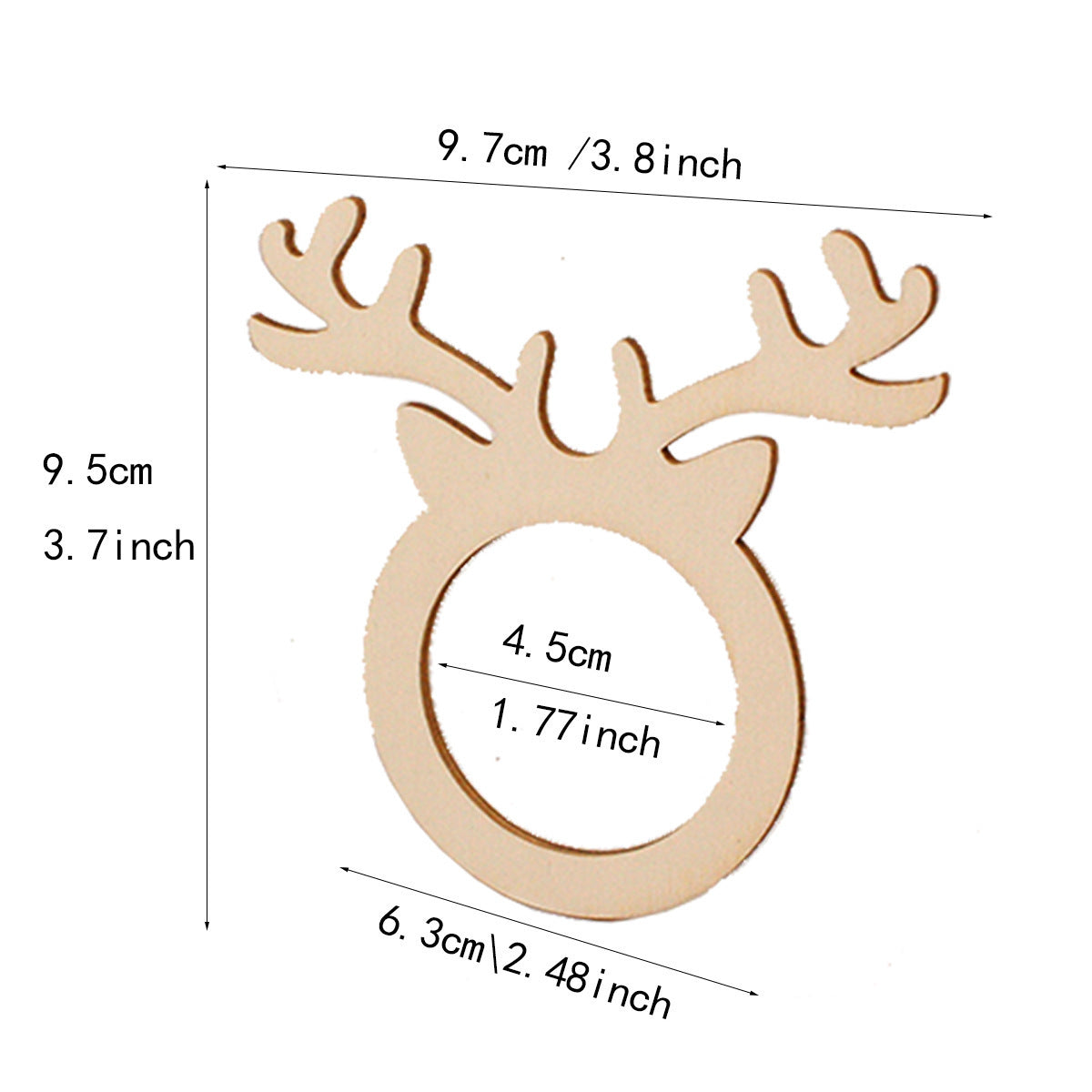 Christmas Wooden Knapkin Reindeer's Circle Ring