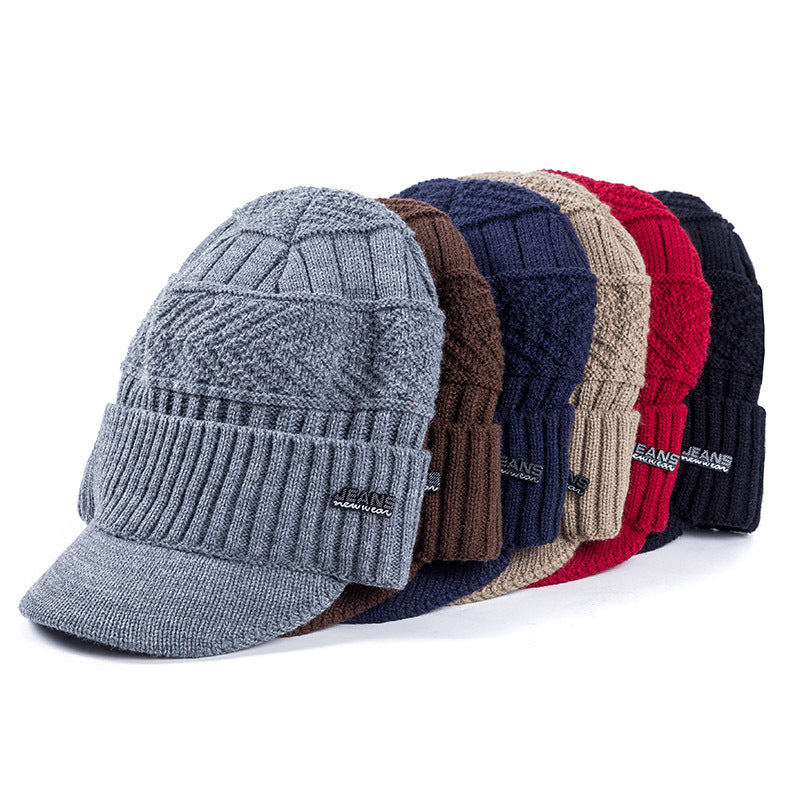 Stylish Warm Winter Beanie Hats with Peak & Fur Lined