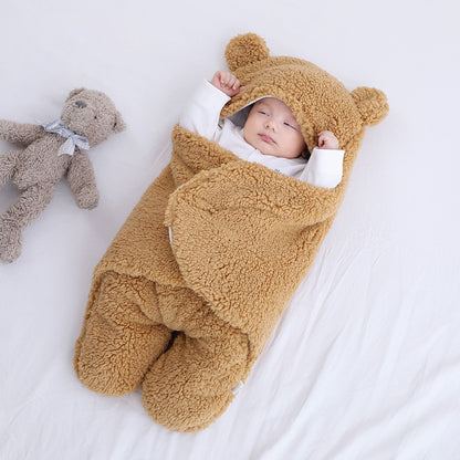 Gorgeous Thick Anti-Shock Baby Quilt with legs and Bear Ears Hood